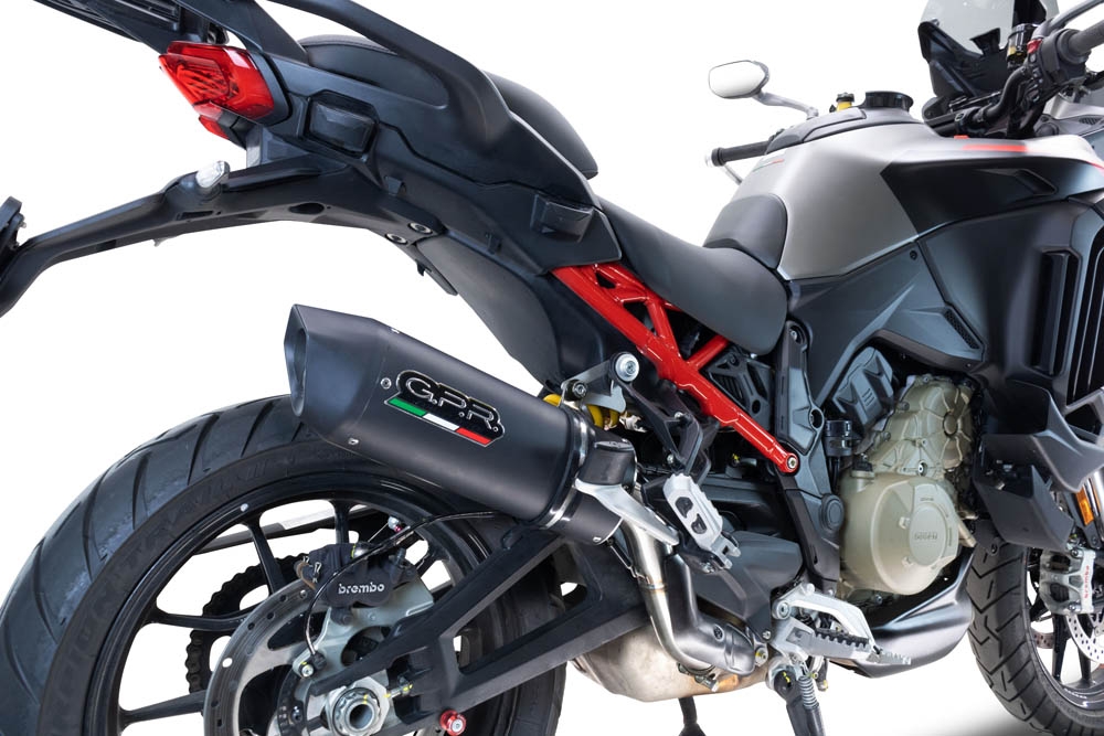 Escape compatível com Ducati Multistrada V4 - S 2022-2024, Furore Evo4 Nero, Escape legal, homologado, silenciador com db killer removível e tubo de ligação específico 
