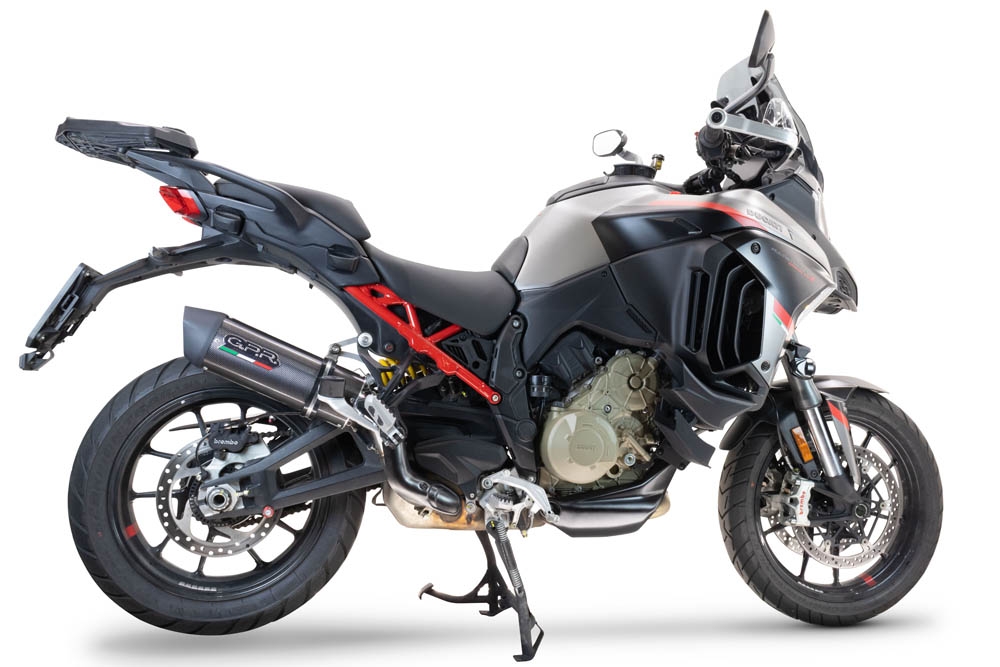 Escape compatível com Ducati Multistrada V4 Rally 2023-2024, Furore Evo4 Poppy, Escape legal, homologado, silenciador com db killer removível e tubo de ligação específico 