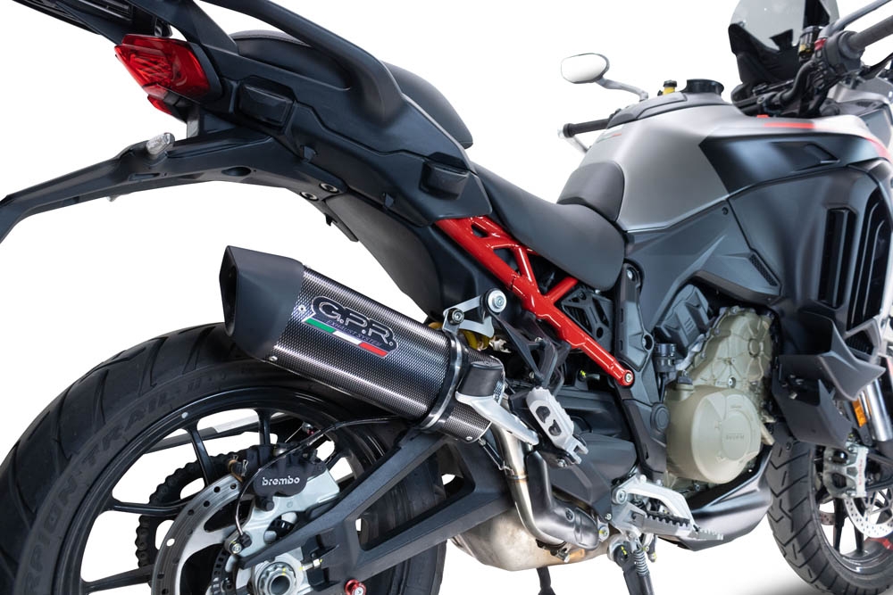 Escape compatível com Ducati Multistrada V4 Rally 2023-2024, Furore Evo4 Poppy, Escape legal, homologado, silenciador com db killer removível e tubo de ligação específico 