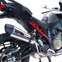 GPR escape compatível com  Ducati Multistrada V4 Rally 2023-2024, New Grand Prix Evo Titanium, Escape legal, homologado, silenciador com db killer removível e tubo de ligação específico 