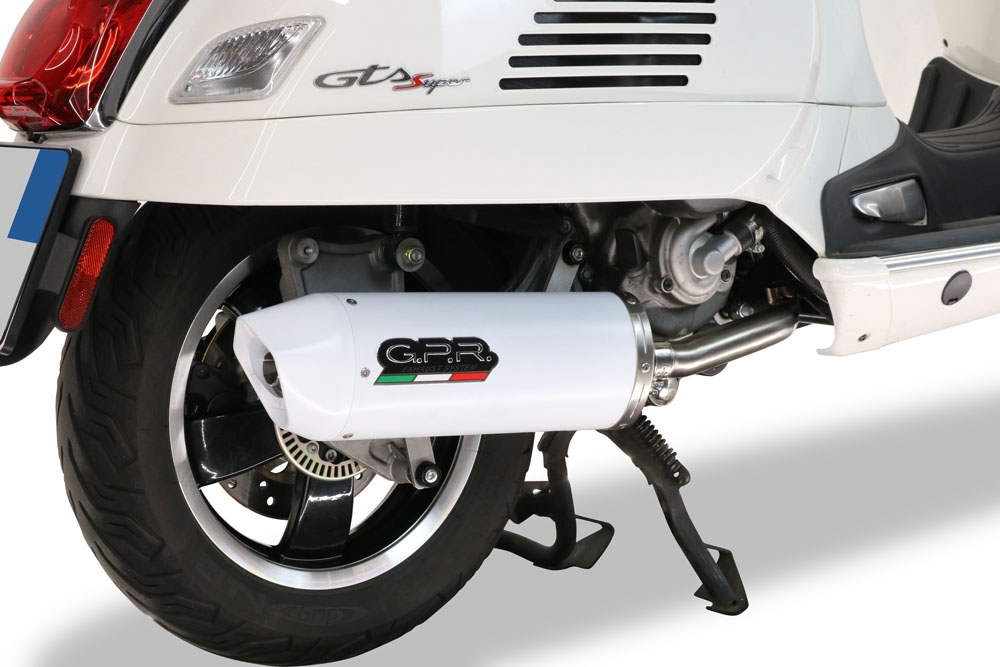 Escape compatível com Piaggio Vespa 125 Granturismo 2003-2007, Albus Ceramic, Escape racing linha completa, silencioso mais coletor com dbkiller, não homologado 