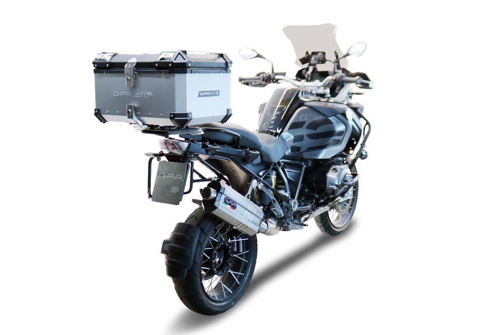 Top case em alumínio, cor prata com placa específica incluída Top case maletas GPR TECH compatível com Bmw F 850 Gs Adventure 2018/2020 e4