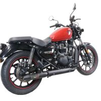 Escape compatível com Royal Enfield Classic 350 2021-2023, Deeptone Nero, Escape legal, aprovado, com db killer removível, tubo de conexão e conversor catalítico 