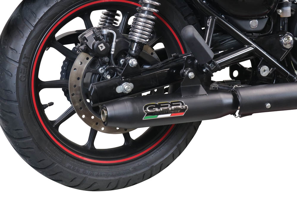 Escape compatível com Royal Enfield Classic 350 2021-2023, Deeptone Nero, Escape legal, aprovado, com db killer removível, tubo de conexão e conversor catalítico 