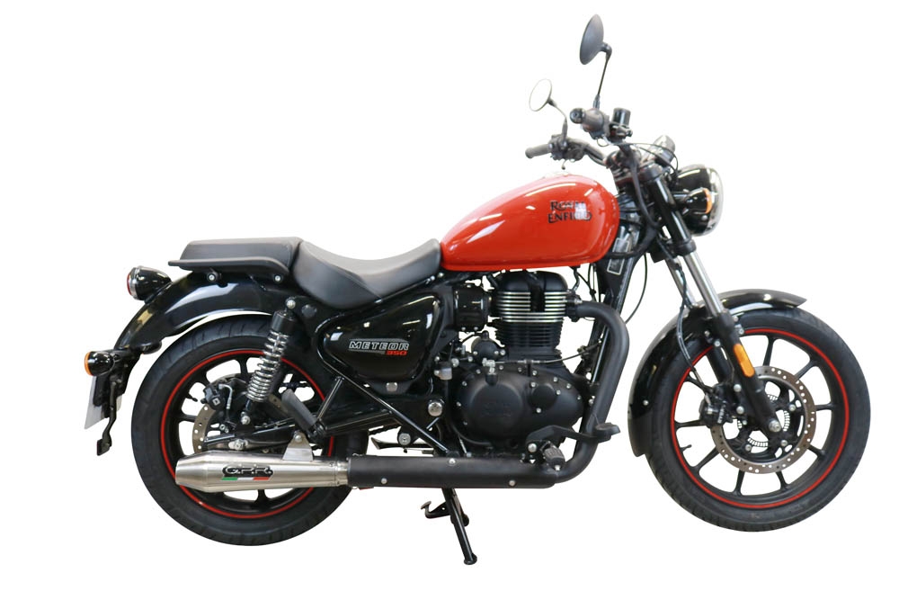 Escape compatível com Royal Enfield Meteor 350 2021-2023, Ultracone, Sistema racing Silencioso com tubo de ligação 