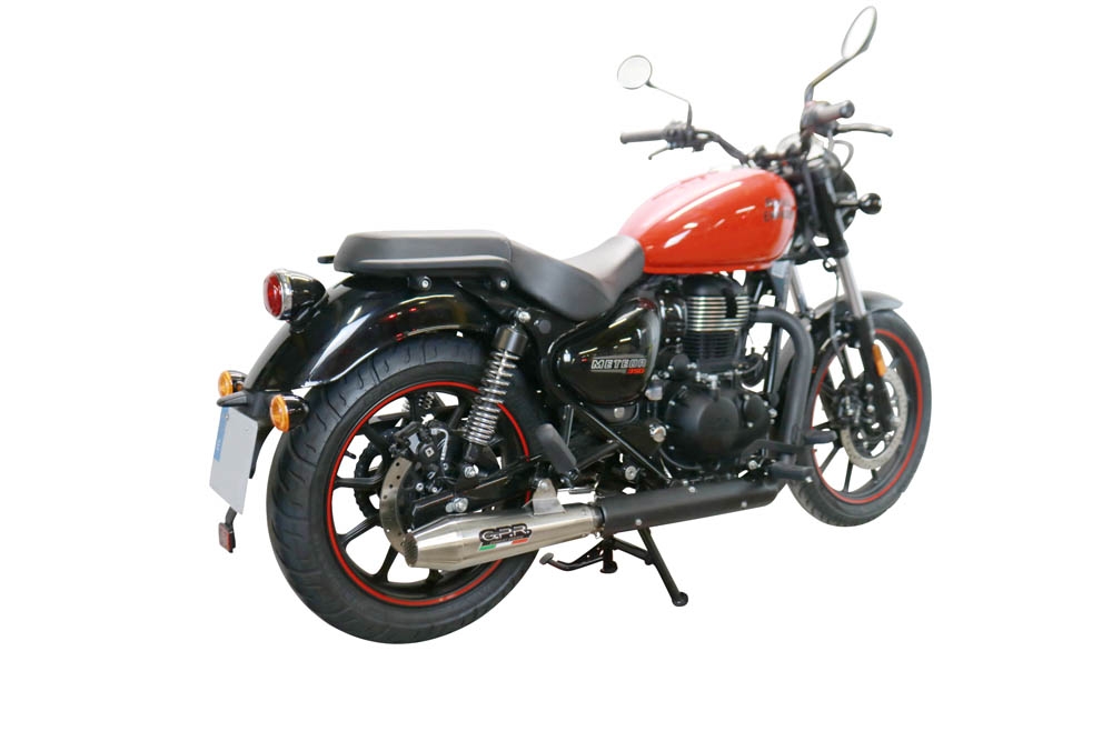 Escape compatível com Royal Enfield Meteor 350 2021-2023, Ultracone, Sistema racing Silencioso com tubo de ligação 