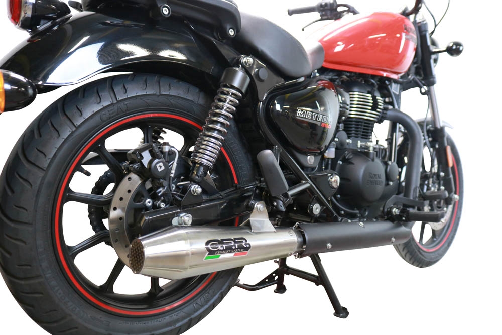 Escape compatível com Royal Enfield Meteor 350 2021-2023, Ultracone, Sistema racing Silencioso com tubo de ligação 