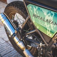 Escape compatível com Royal Enfield Himalayan 410 2021-2024, Deeptone Inox, Sistema racing Silencioso com tubo de ligação 