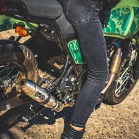 Escape compatível com Royal Enfield Himalayan 410 2021-2024, Deeptone Inox, Sistema racing Silencioso com tubo de ligação 