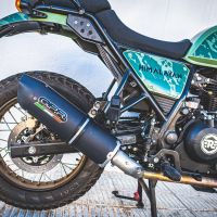 Escape compatível com Royal Enfield Himalayan 410 Diam.36mm 2017-2020, Furore Nero, Sistema racing Silencioso com tubo de ligação 