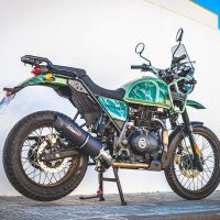 Escape compatível com Royal Enfield Himalayan 410 Diam.36mm 2017-2020, Furore Nero, Sistema racing Silencioso com tubo de ligação 