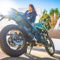 Escape compatível com Royal Enfield Himalayan 410 Diam.36mm 2017-2020, Furore Nero, Sistema racing Silencioso com tubo de ligação 