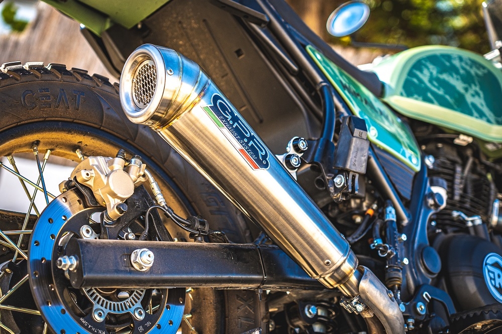 Escape compatível com Royal Enfield Himalayan 410 DIAM 42.5 2017-2020, Powercone Evo, Escape legal, homologado, silenciador com catalisador, db killer removível e tubo de ligação específico 
