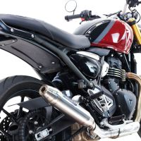 Escape compatível com Triumph Scrambler 400 X 2023-2025, Deeptone Inox, Escape legal, homologado, silenciador com db killer removível e tubo de ligação específico 