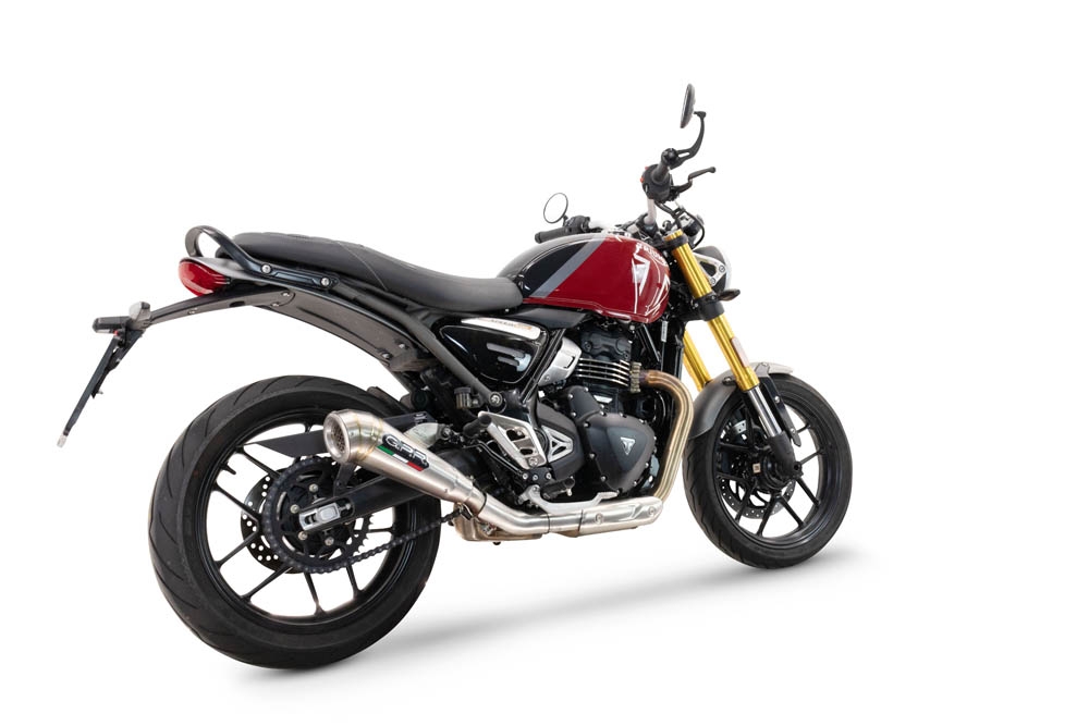 Escape compatível com Triumph Speed 400 2023-2025, Powercone Evo, Escape legal, homologado, silenciador com db killer removível e tubo de ligação específico 