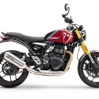 Escape compatível com Triumph Speed 400 2023-2025, Satinox , Escape legal, homologado, silenciador com db killer removível e tubo de ligação específico 