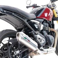 Escape compatível com Triumph Speed 400 2023-2025, Satinox , Escape legal, homologado, silenciador com db killer removível e tubo de ligação específico 