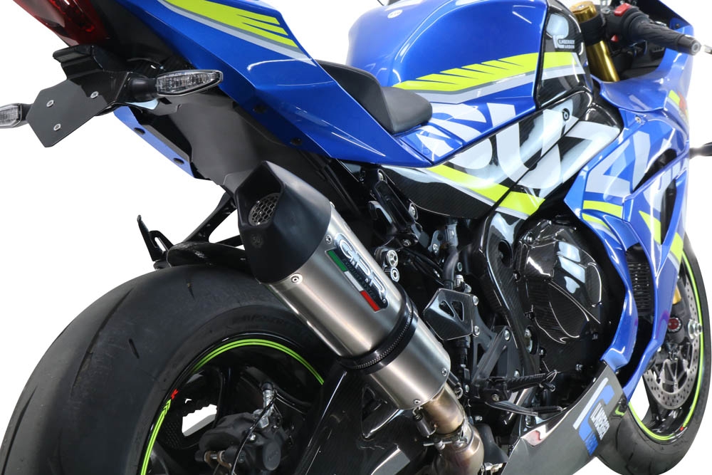 GPR escape compatível com  Suzuki Gsx-R 1000 - 1000 R  2017-2020, New Grand Prix Evo Titanium, Escape legal, homologado, silenciador com db killer removível e tubo de ligação específico 