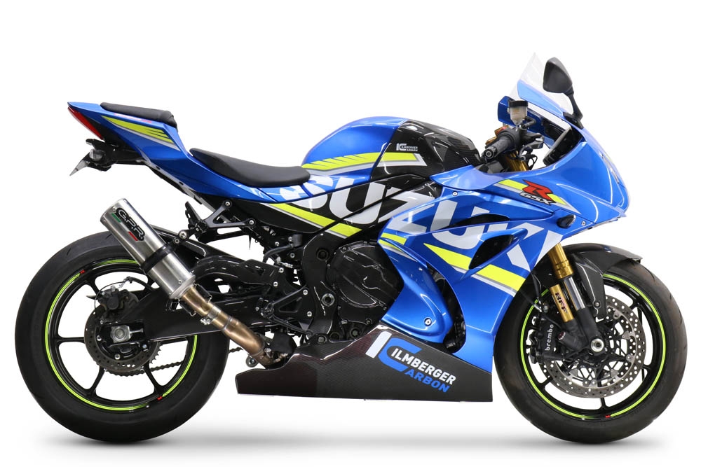 Escape compatível com Suzuki Gsx-R 1000 - 1000 R 2017-2020, M3 Inox , Sistema racing Silencioso com tubo de ligação 