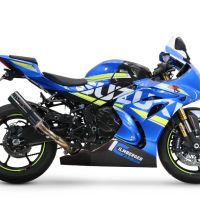 Escape compatível com Suzuki Gsx-R 1000 - 1000 R 2021-2025, M3 Poppy , Sistema racing Silencioso com tubo de ligação 