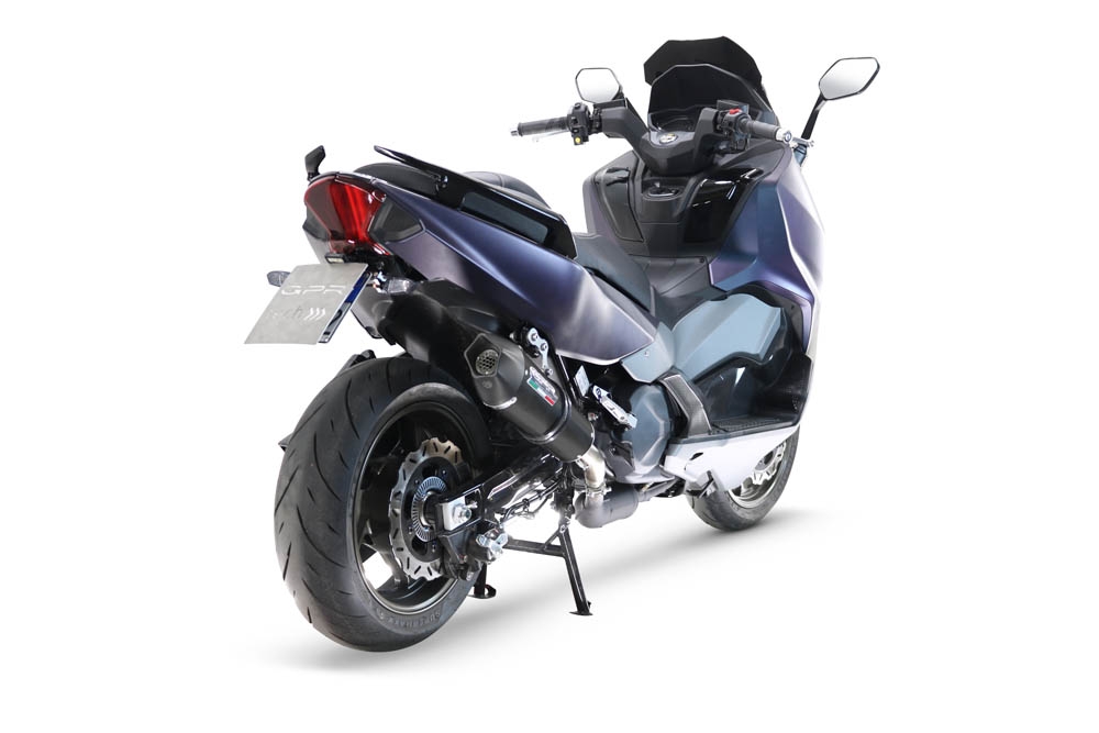 GPR escape compatível com  Sym Maxsym TL 508 2021-2024, New Grand Prix Evo Black Titanium, Escape legal, homologado, silenciador com db killer removível e tubo de ligação específico 