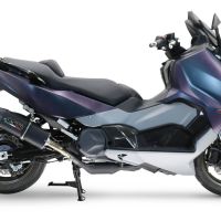 Escape compatível com Sym Maxsym TL 508 2021-2024, Furore Evo4 Nero, Escape legal, homologado, silenciador com db killer removível e tubo de ligação específico 