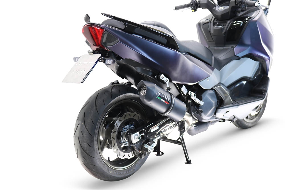 Escape compatível com Sym Maxsym TL 508 2021-2024, Furore Evo4 Nero, Escape legal, homologado, silenciador com db killer removível e tubo de ligação específico 