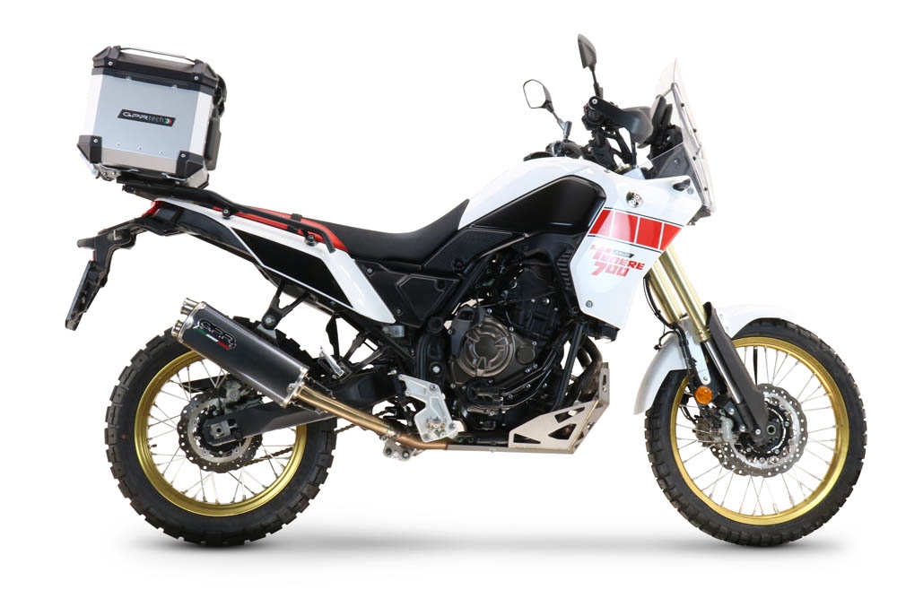 Top case em alumínio, com porta-bagagens específico em alumínio cor preto com placa específica incluída Top case maletas GPR TECH compatível com Yamaha Tenere 700 2021/2024 e5