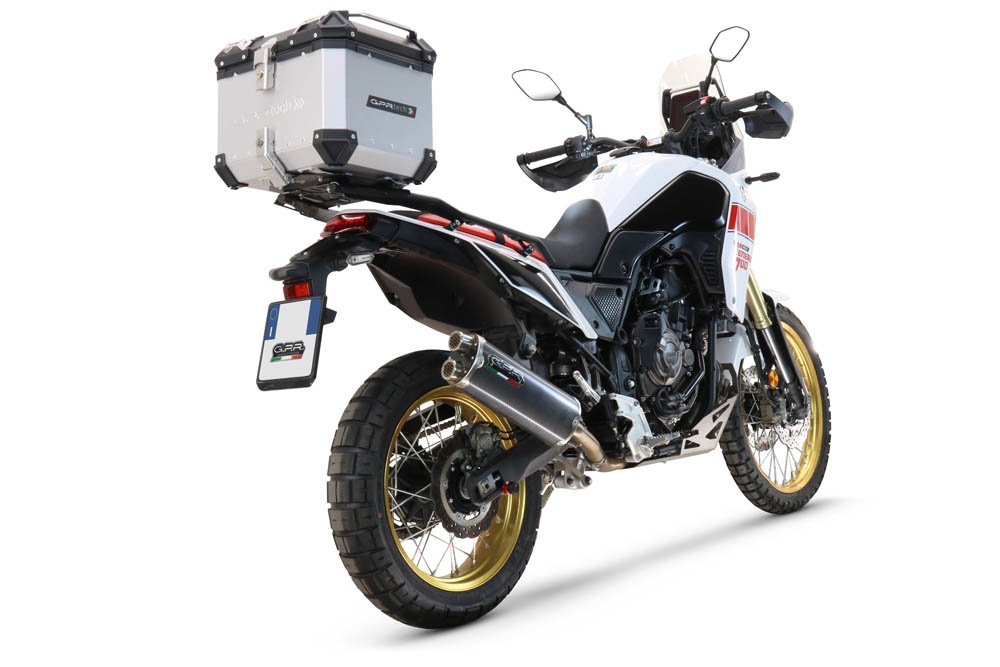 Top case em alumínio, com porta-bagagens específico em alumínio cor preto com placa específica incluída Top case maletas GPR TECH compatível com Yamaha Tenere 700 2021/2024 e5