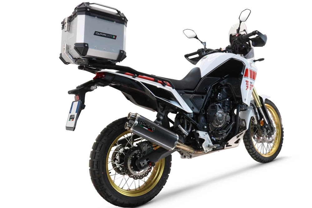 Top case em alumínio, com porta-bagagens específico em alumínio cor preto com placa específica incluída Top case maletas GPR TECH compatível com Yamaha Tenere 700 2021/2024 e5