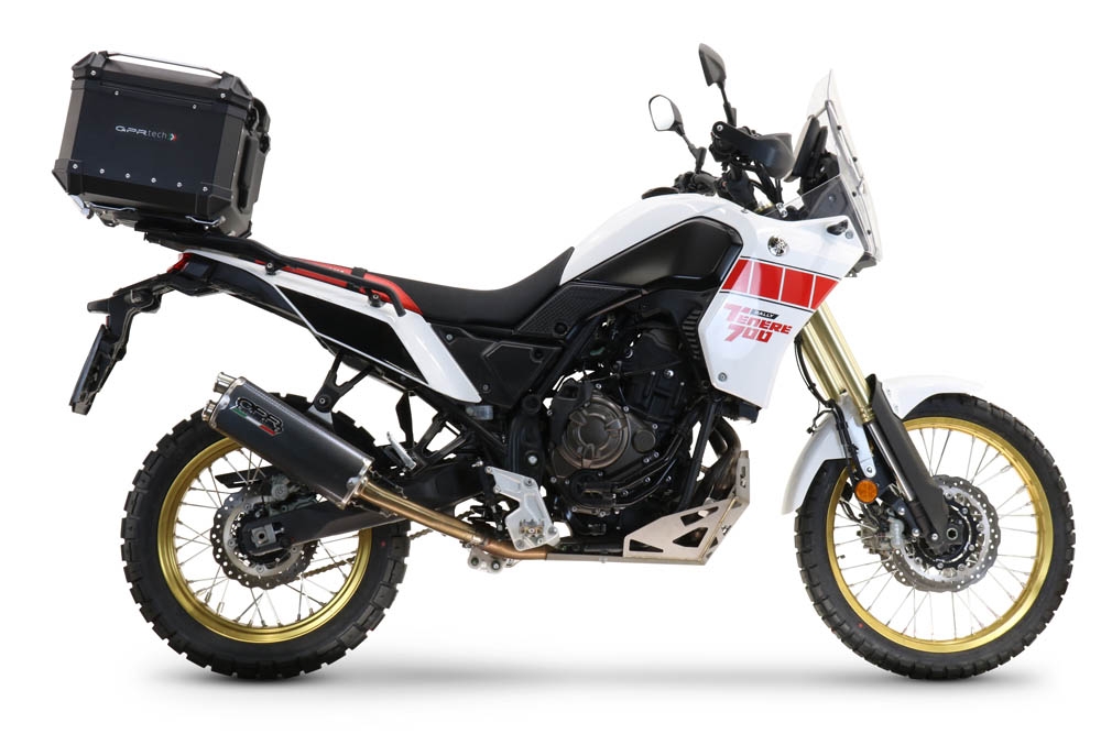 Top case em alumínio, com porta-bagagens específico em alumínio cor preto com placa específica incluída Top case maletas GPR TECH compatível com Yamaha Tenere 700 2021/2024 e5