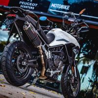 Escape compatível com Triumph Tiger 850 2020-2024, Dual Poppy, Escape legal, homologado, silenciador com db killer removível e tubo de ligação específico 