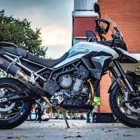 Escape compatível com Triumph Tiger 900 2020-2023, Furore Evo4 Nero, Escape legal, homologado, silenciador com db killer removível e tubo de ligação específico 