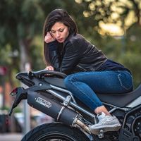 Escape compatível com Triumph Tiger 900 2020-2023, Furore Evo4 Nero, Escape legal, homologado, silenciador com db killer removível e tubo de ligação específico 