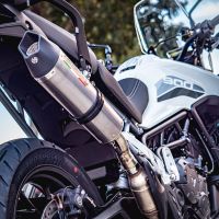 GPR escape compatível com  Triumph Tiger 900 2020-2023, New Grand Prix Evo Titanium, Escape legal, homologado, silenciador com db killer removível e tubo de ligação específico 