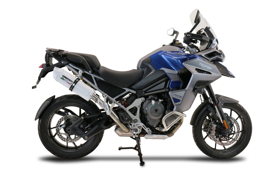 Escape compatível com Triumph Tiger 1200 Gt - Rally 2022-2024, Albus Evo4, Escape legal, homologado, silenciador com db killer removível e tubo de ligação específico 