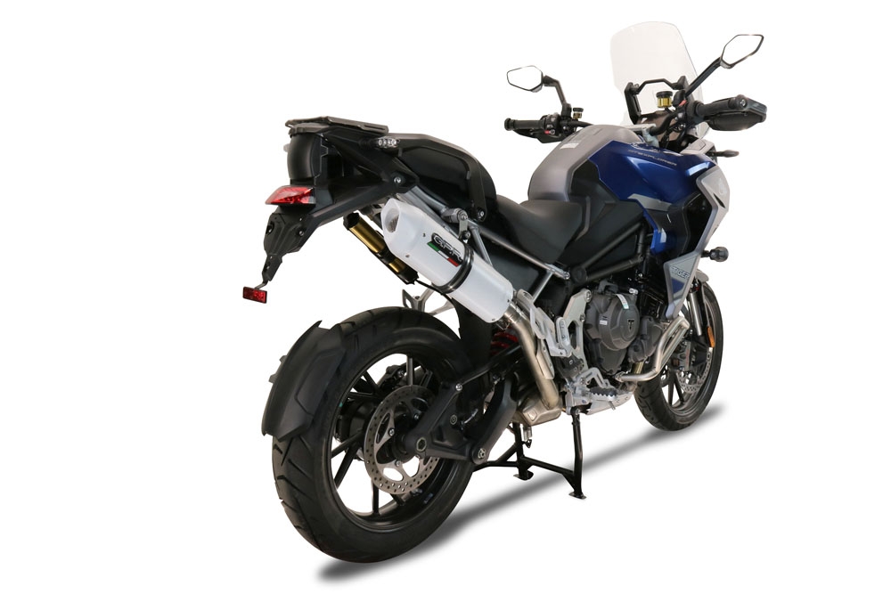 Escape compatível com Triumph Tiger 1200 Gt - Rally 2022-2024, Albus Evo4, Escape legal, homologado, silenciador com db killer removível e tubo de ligação específico 