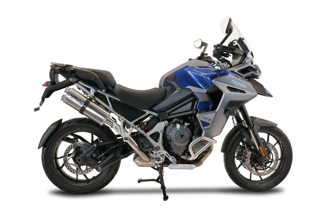 GPR escape compatível com  Triumph Tiger 1200 Gt - Rally 2022-2024, Dual Inox, Escape legal, homologado, silenciador com db killer removível e tubo de ligação específico 