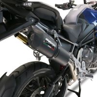 Escape compatível com Triumph Tiger 1200 Gt - Rally 2022-2024, Furore Evo4 Nero, Escape legal, homologado, silenciador com db killer removível e tubo de ligação específico 