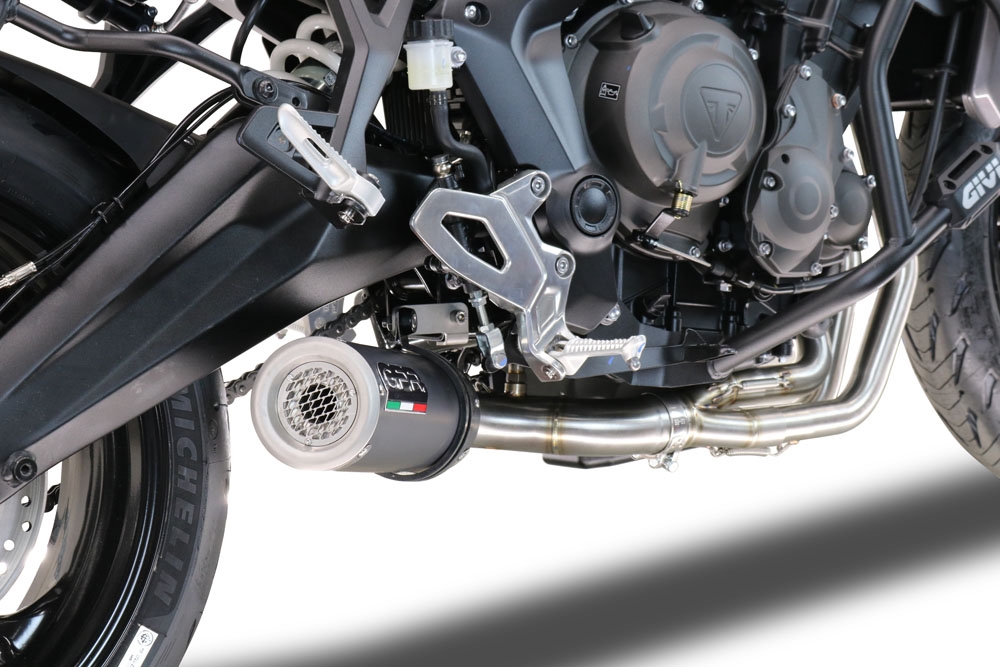 Escape compatível com Triumph Tiger Sport 660 2022-2024, M3 Black Titanium, Escape racing linha completa, silencioso mais coletor com dbkiller, não homologado 