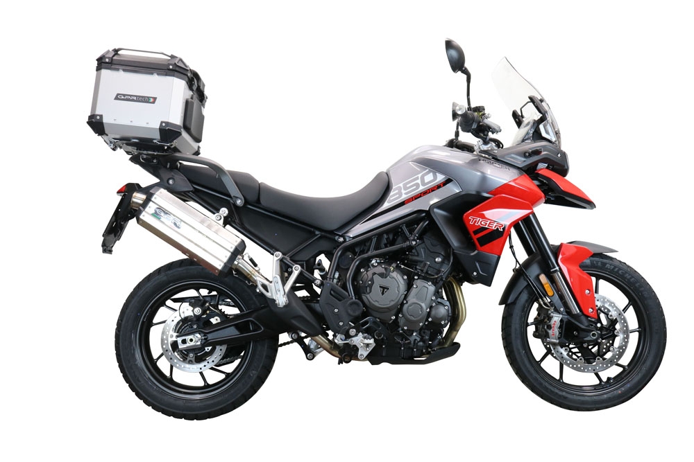 Top case em alumínio, cor prata com placa específica incluída Top case maletas GPR TECH compatível com Triumph Tiger 850 Sport 2020/2024 e5