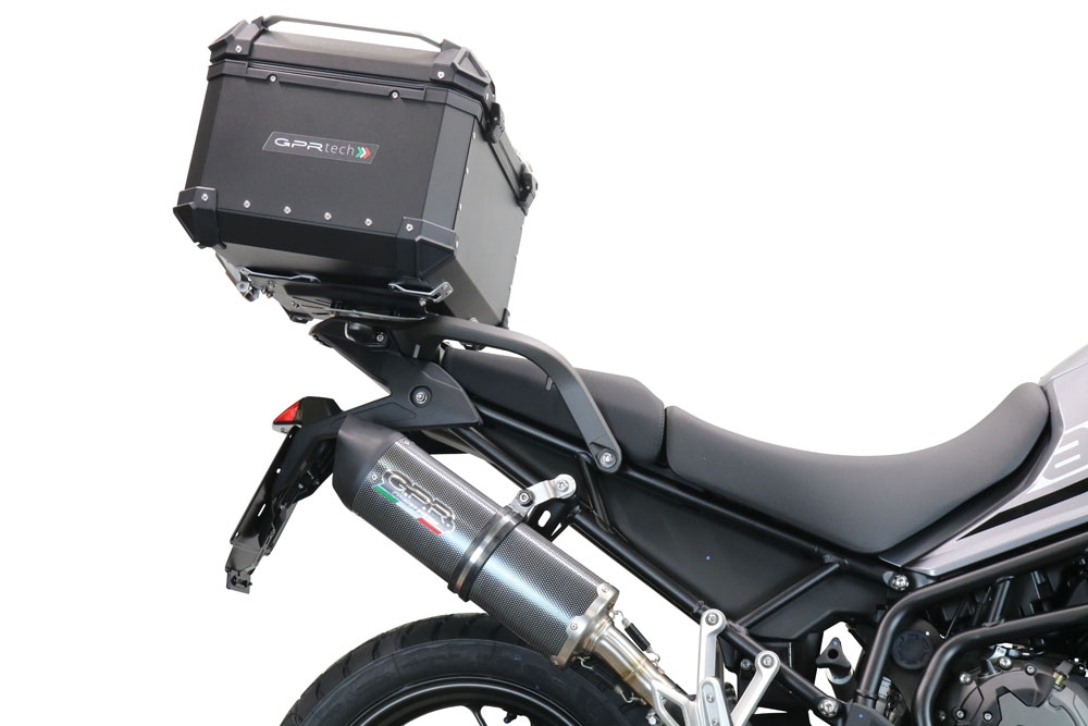 Top case em alumínio, cor preta com placa específica incluída Top case maletas GPR TECH compatível com Triumph Tiger 1200 Gt - Rally 2022/2024 e5