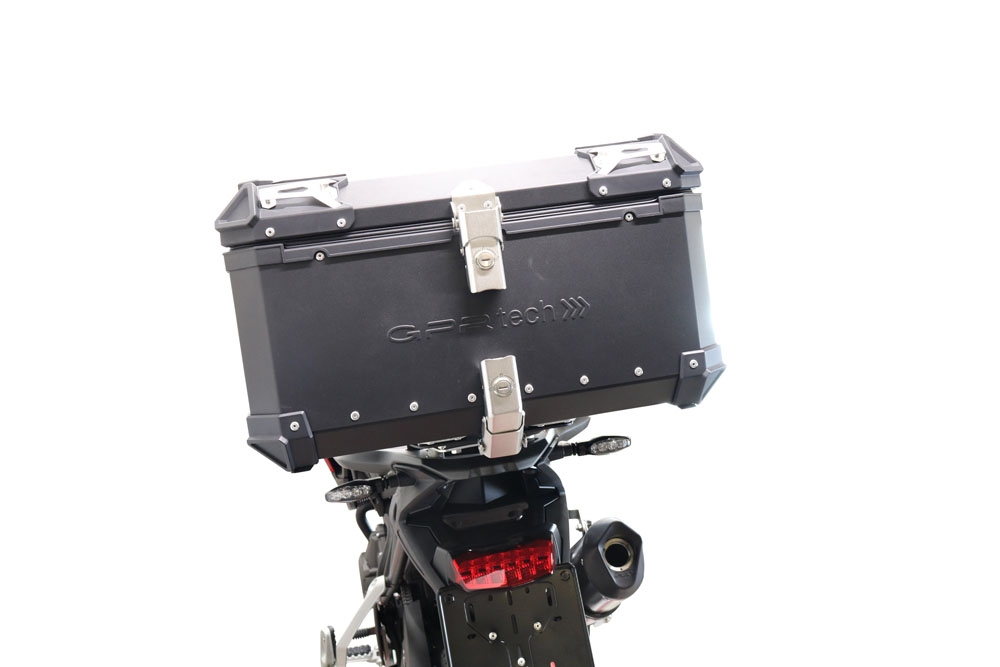 Top case em alumínio, cor preta com placa específica incluída Top case maletas GPR TECH compatível com Triumph Tiger 1200 Gt - Rally 2022/2024 e5