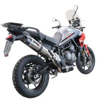 GPR escape compatível com  Triumph Tiger 850 2020-2024, New Grand Prix Evo Titanium, Escape legal, homologado, silenciador com db killer removível e tubo de ligação específico 