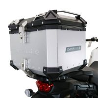 Top case em alumínio, cor prata com placa específica incluída Top case maletas GPR TECH compatível com Suzuki V-Strom Dl 650 2017/2020 e4