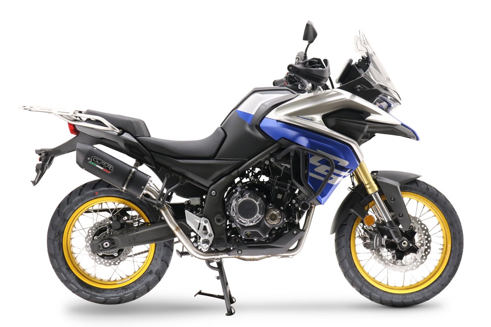 Escape compatível com Voge 525DSX 2023-2024, Furore Evo4 Nero, Escape legal, homologado, silenciador com db killer removível e tubo de ligação específico 