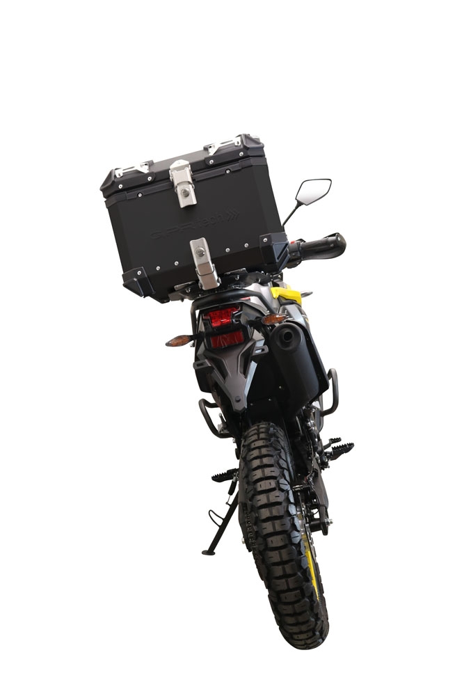 Top case em alumínio, cor preta com placa específica incluída Top case maletas GPR TECH compatível com Voge 300Rally 2022/2024 e5