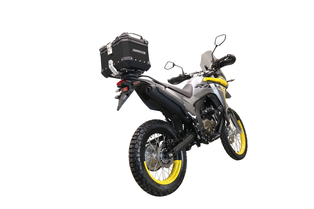 Top case em alumínio, cor preta com placa específica incluída Top case maletas GPR TECH compatível com Voge 300Rally 2022/2024 e5