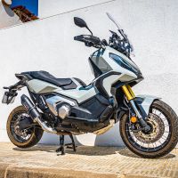 Escape compatível com Honda X-Adv 750 2021-2024, Furore Evo4 Nero, Escape legal, homologado, silenciador com db killer removível e tubo de ligação específico 