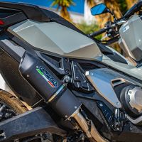 Escape compatível com Honda X-Adv 750 2021-2024, Furore Evo4 Nero, Escape legal, homologado, silenciador com db killer removível e tubo de ligação específico 